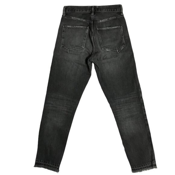 AGOLDE Jamie Straight Void Washed Black High Rise Slim Leg Cropped Denim Jean 24 - Picture 5 of 11